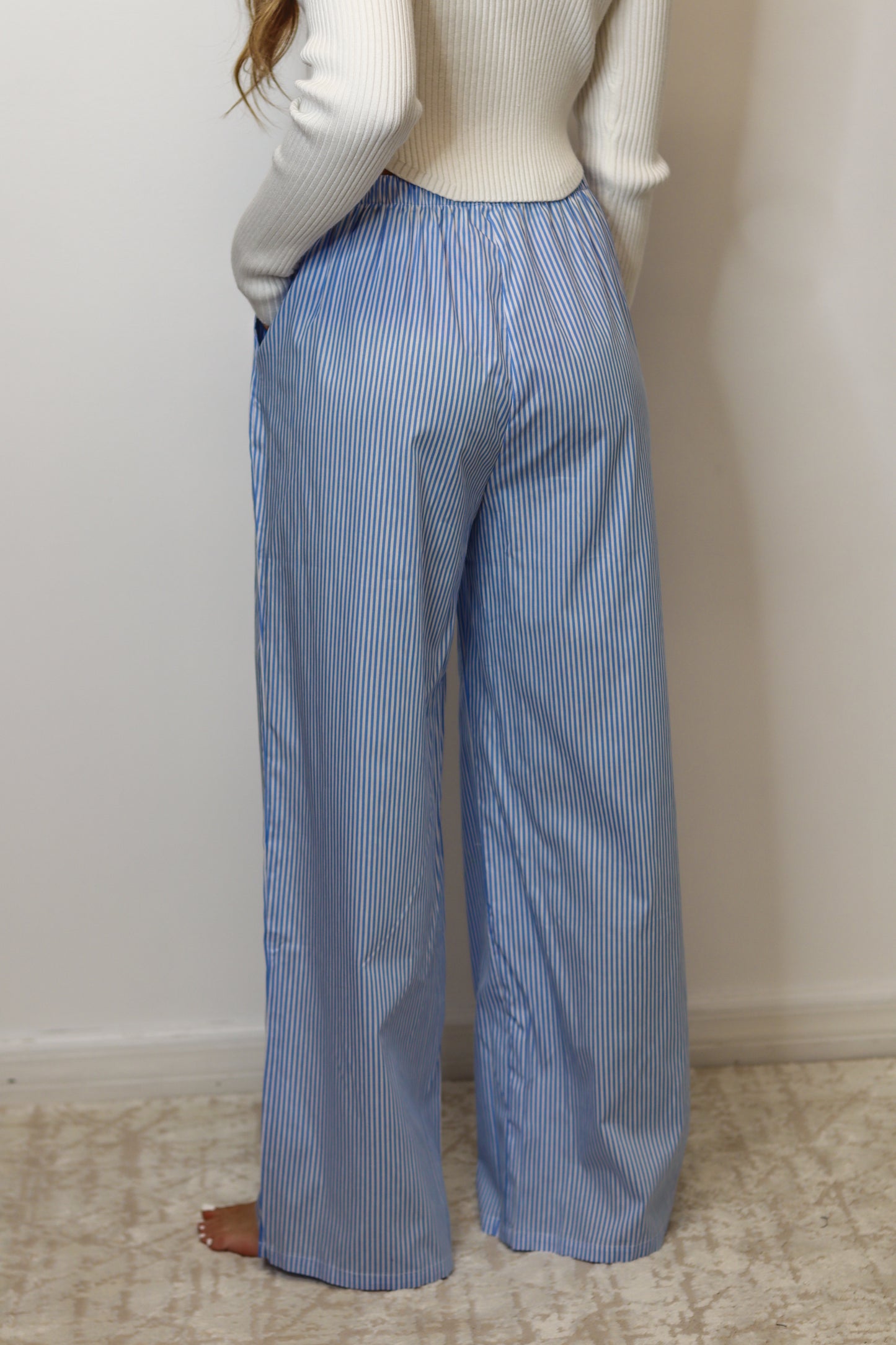 Dana Striped Pants - Blue & White