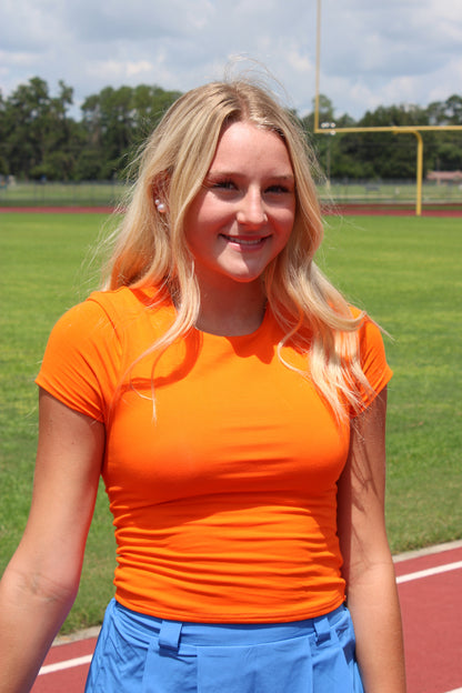 Layne Double Lined Baby Tee - Orange
