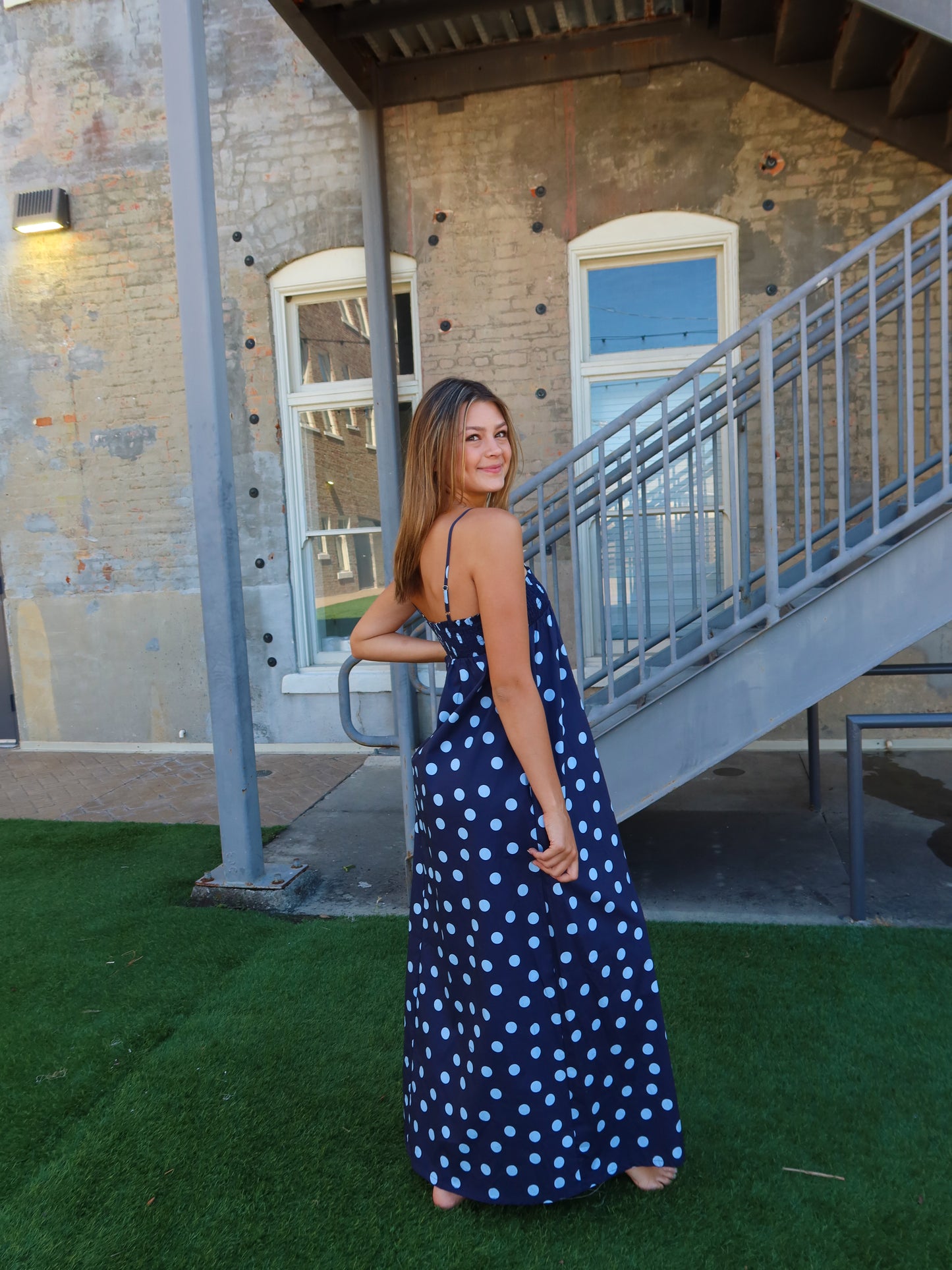 Patriotic Polka Dot Maxi Dress