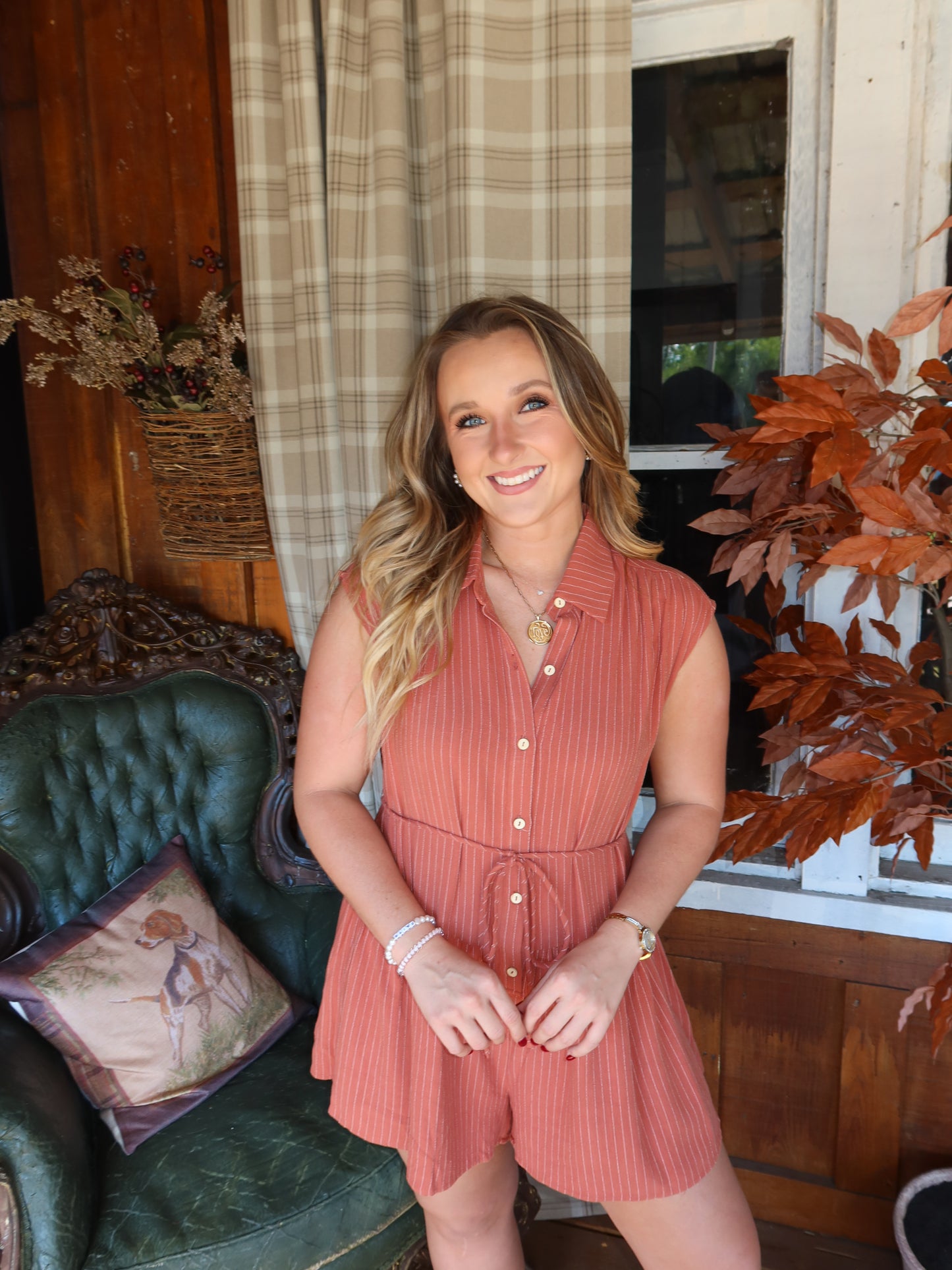 Rowe Striped Linen Romper