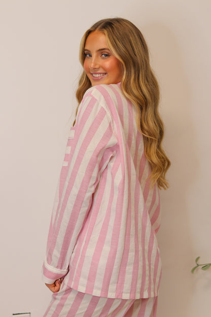 Birthday Suit Striped Pajama Set