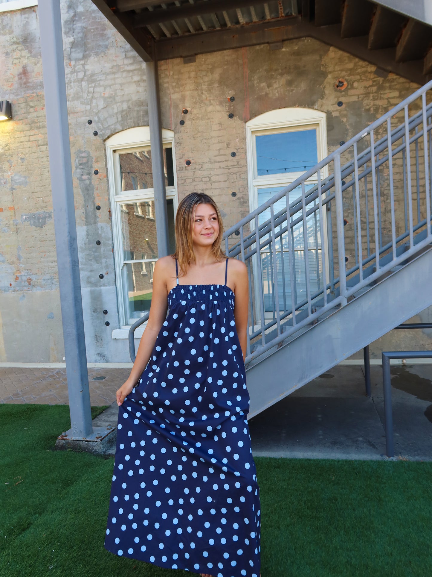 Patriotic Polka Dot Maxi Dress