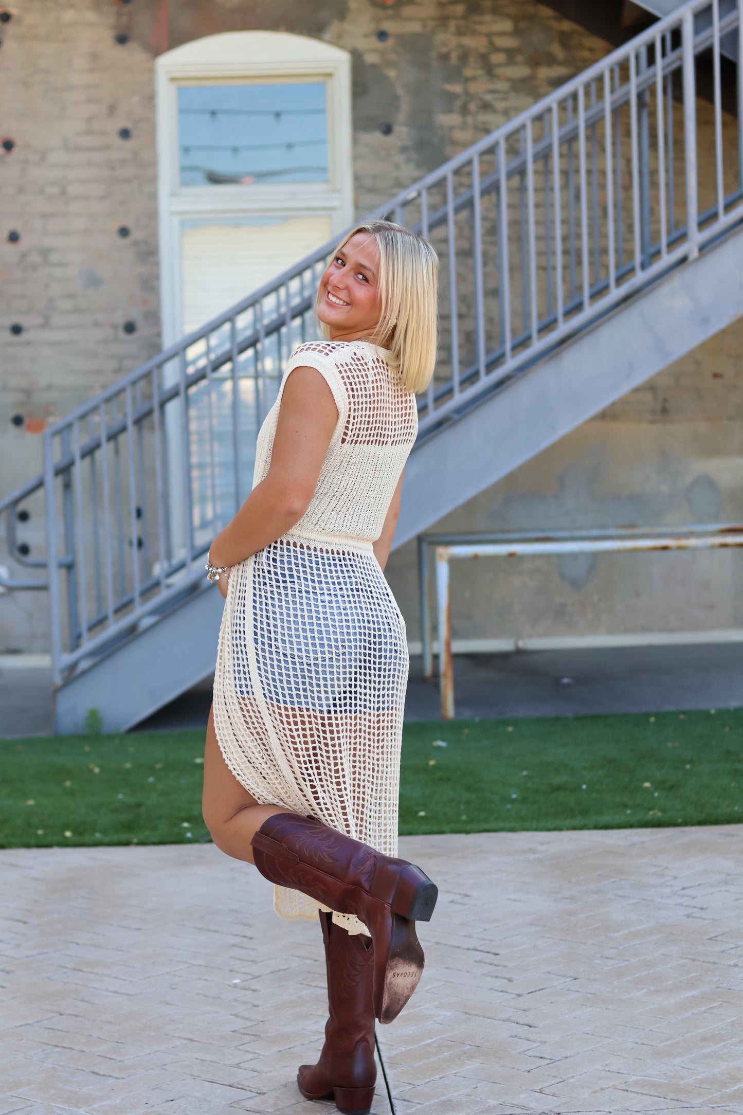 Riviera Knit Tie Coverup - Natural