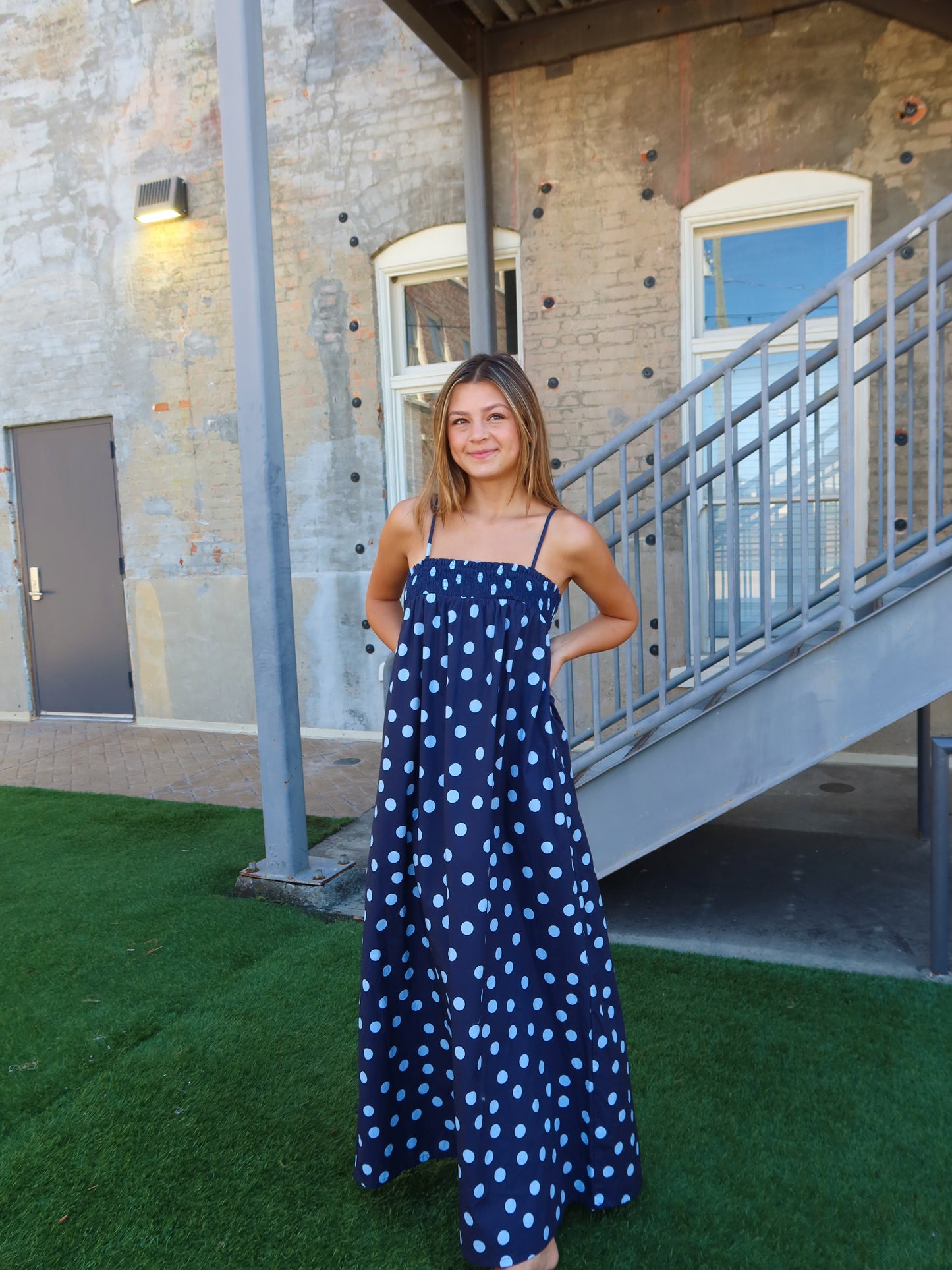 Patriotic Polka Dot Maxi Dress