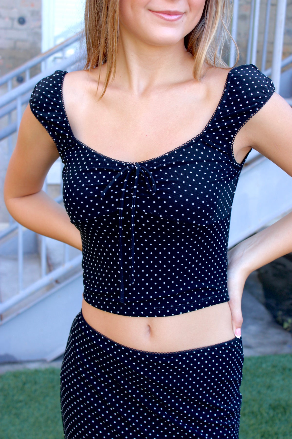 Fia Polka Dot Knit Top