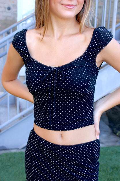 Fia Polka Dot Knit Top