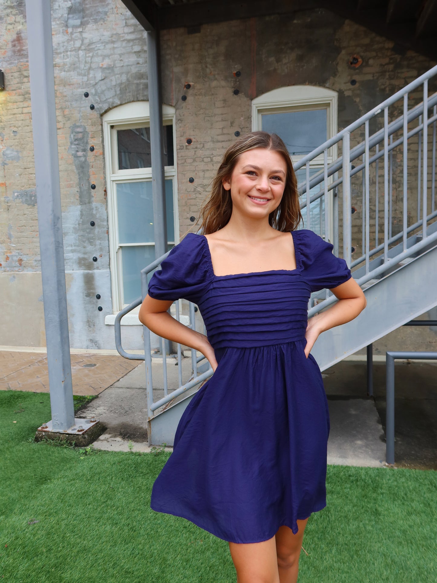 Maya Mini Dress - Navy