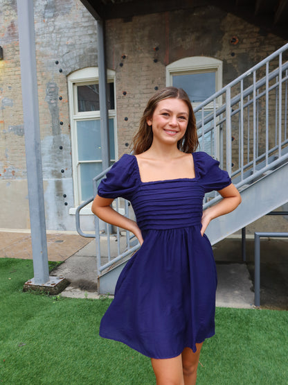 Maya Mini Dress - Navy