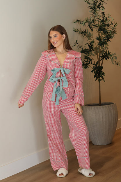 Gingham Checker Christmas PJs