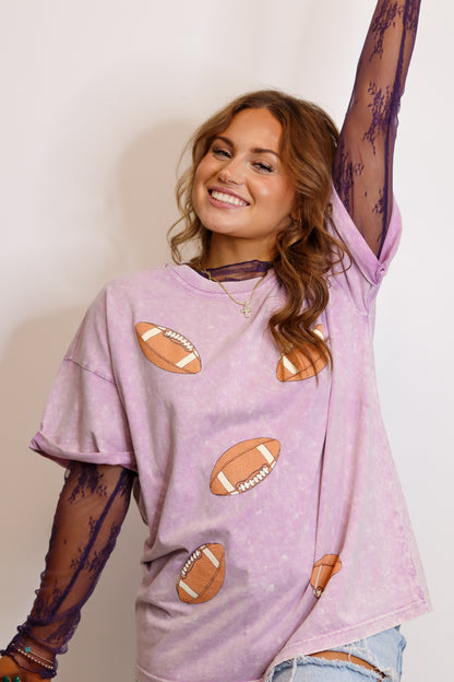 Puff Football Tee - Lavender