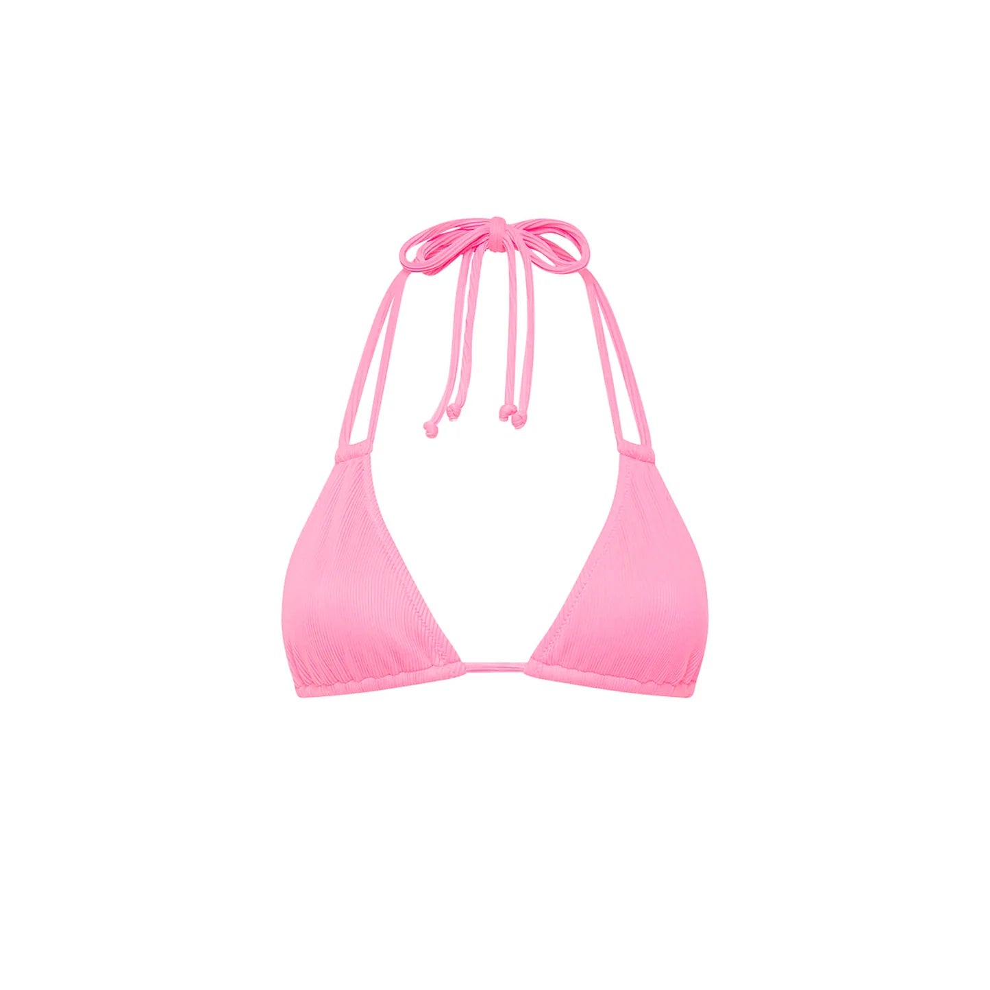Halter Bralette Top - Taffy Pink Ribbed