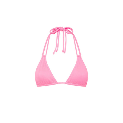 Halter Bralette Top - Taffy Pink Ribbed