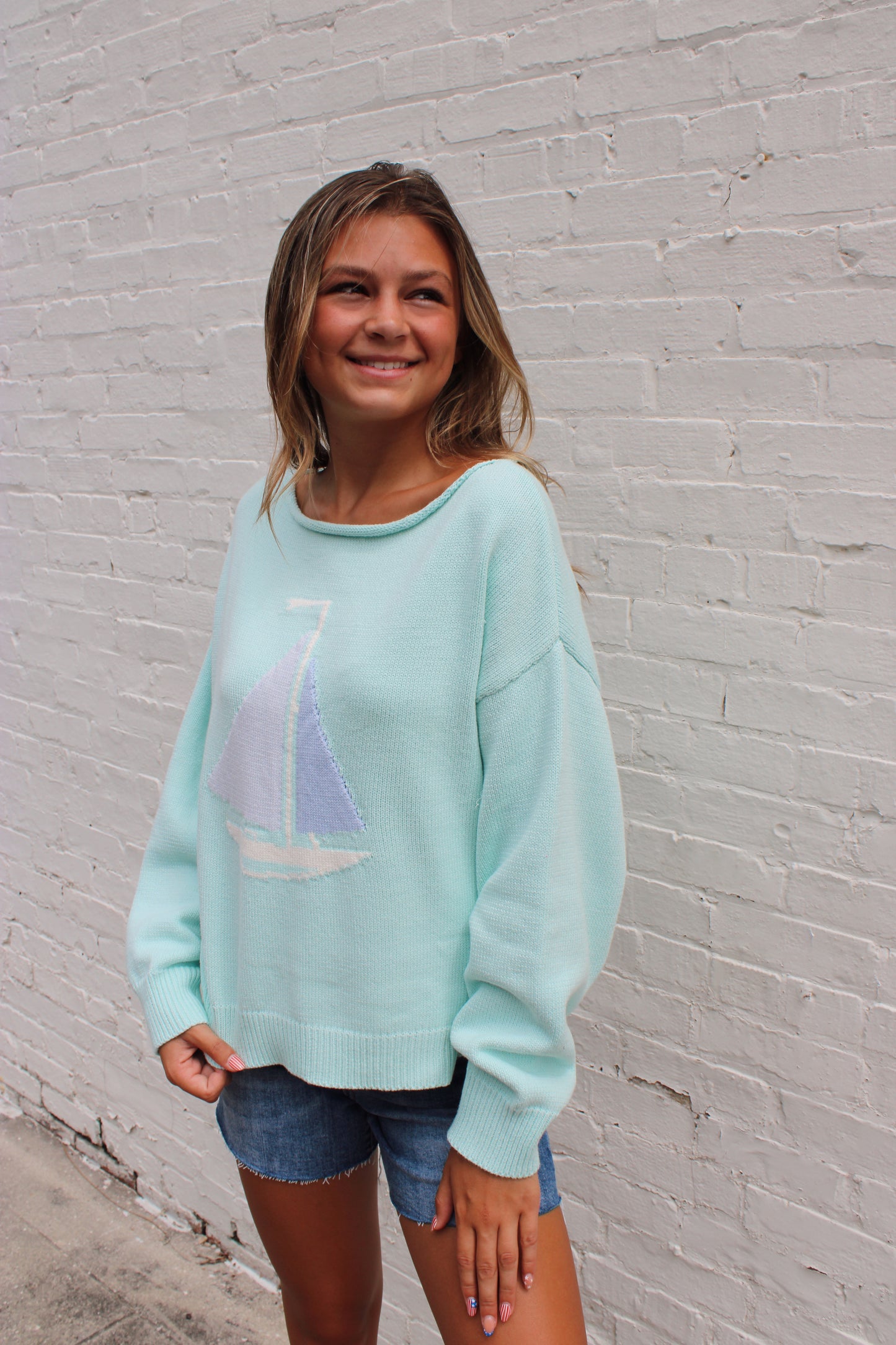 Ashton Boat Neck Sweater Top