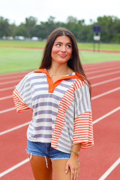 Griffin Striped Polo Top
