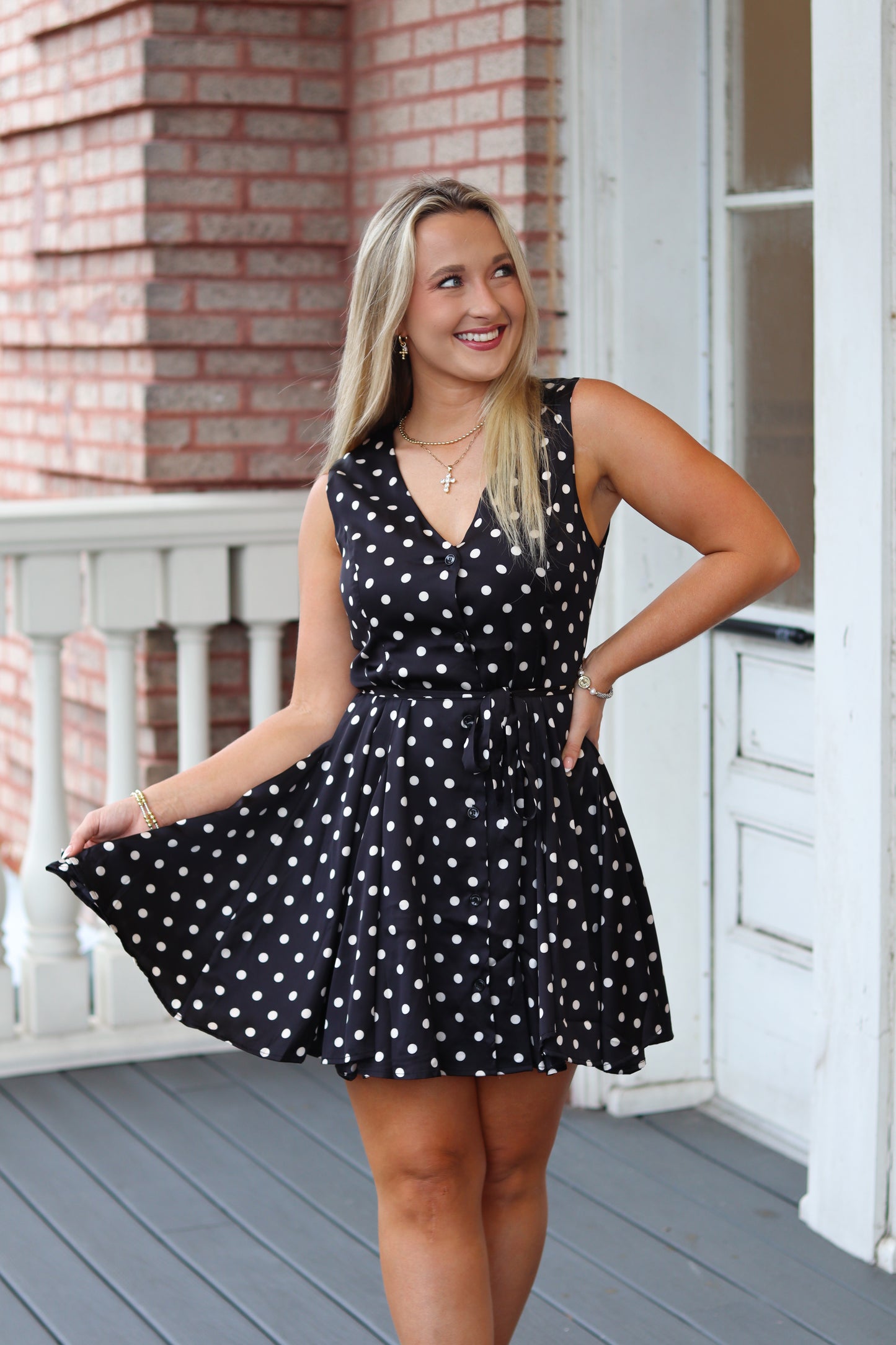 Poised Polka Dot Mini Dress