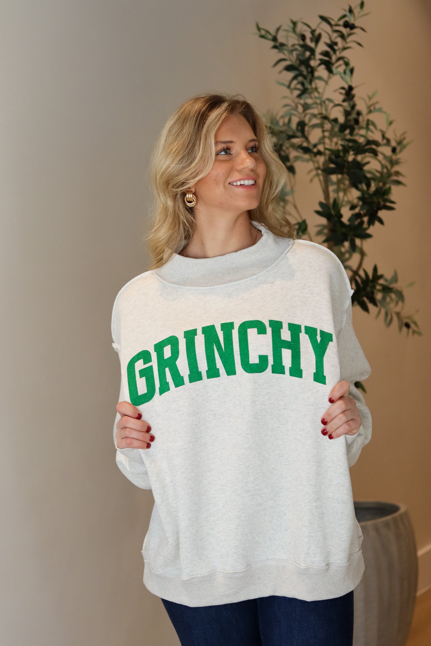 'GRINCHY & MERRY'  Reversible Mockneck