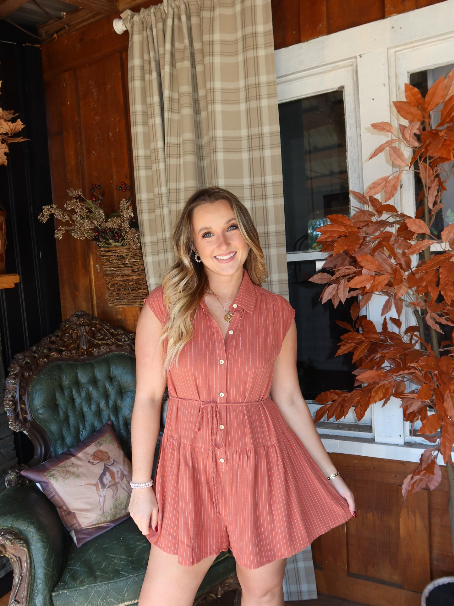 Rowe Striped Linen Romper