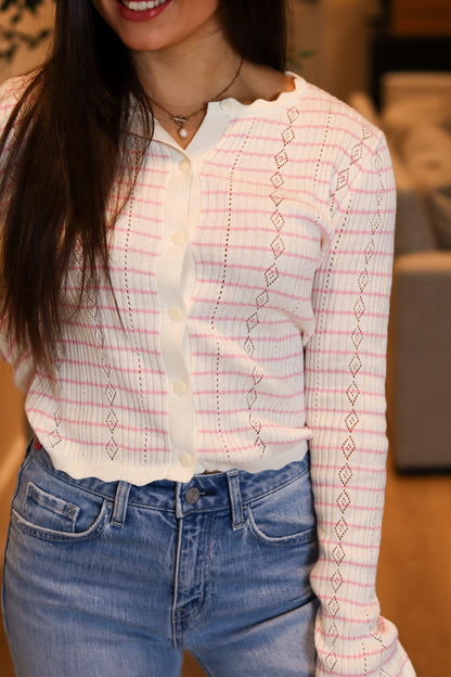 Sweetheart Striped Cardigan