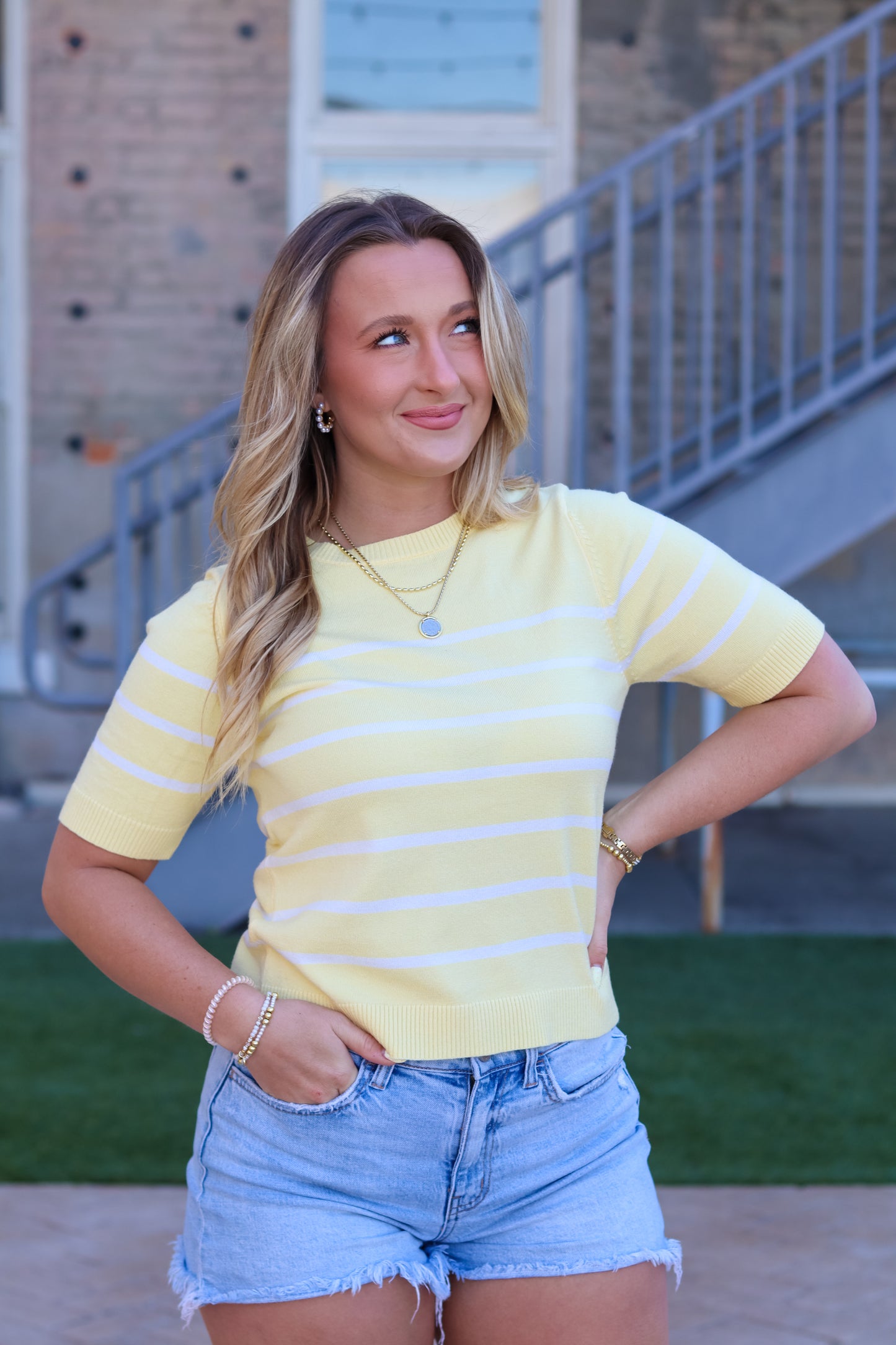 Sunset Sailing Striped Top