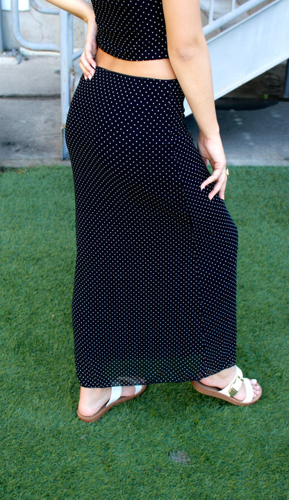 Fia Polka Dot Midi Skirt