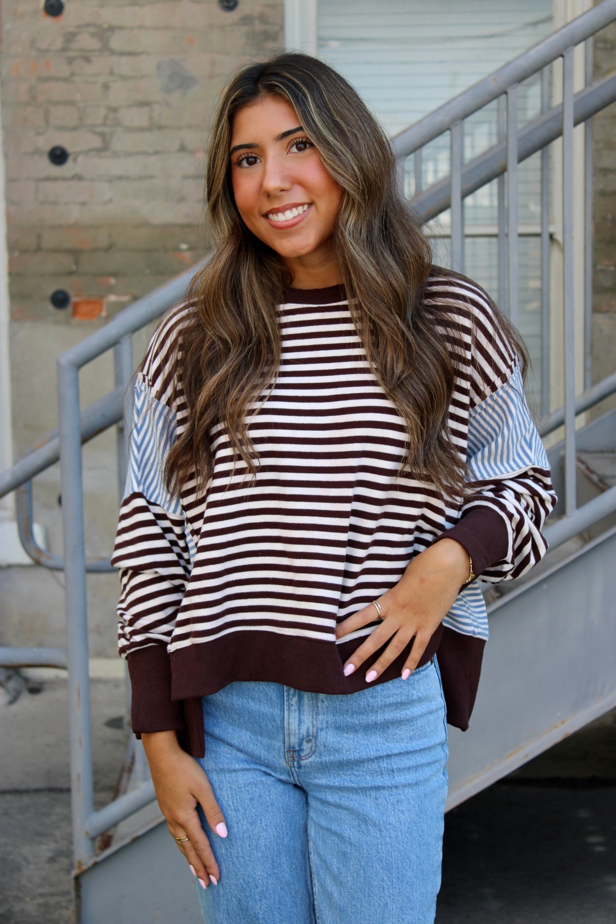 Iris Striped Sweatshirt