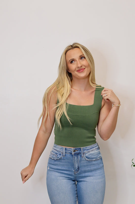 Callie Brami Top - Olive