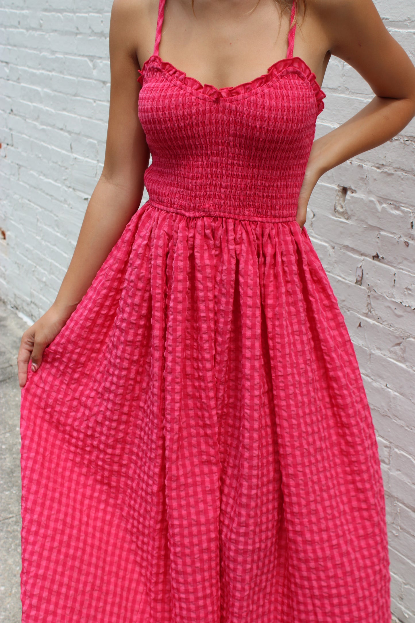 Love Song Gingham Maxi Dress