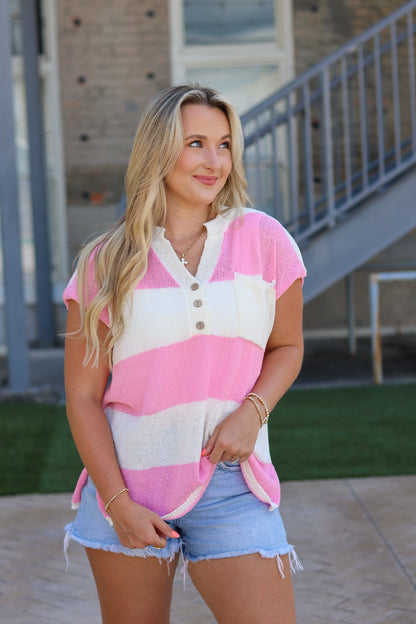 Emerald Coast Knit Top - Pink