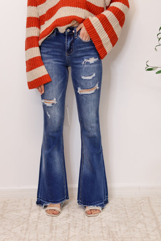 Your Favorite Distressed Flare Jeans