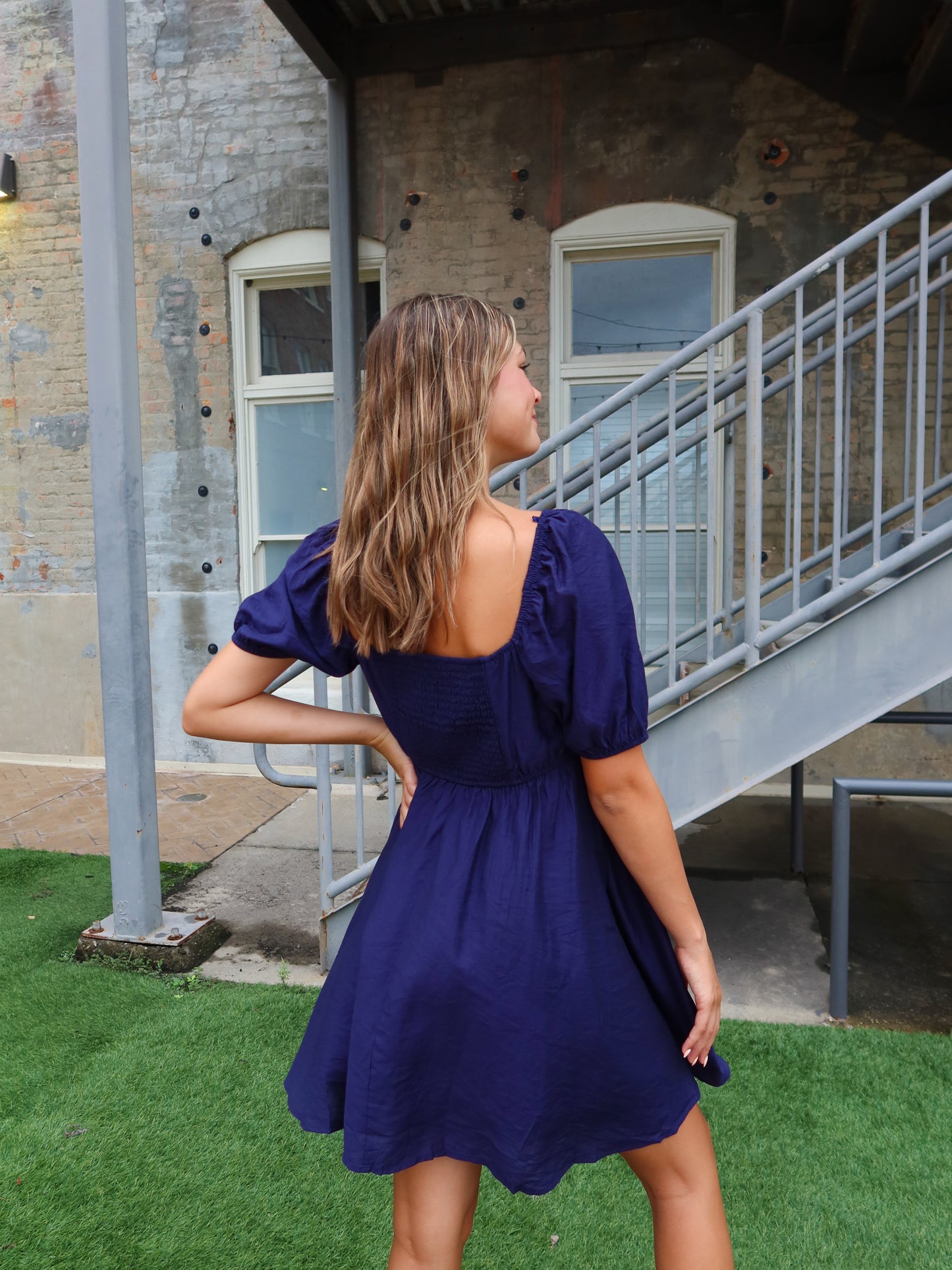 Maya Mini Dress - Navy