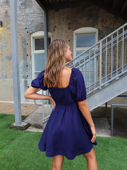Maya Mini Dress - Navy
