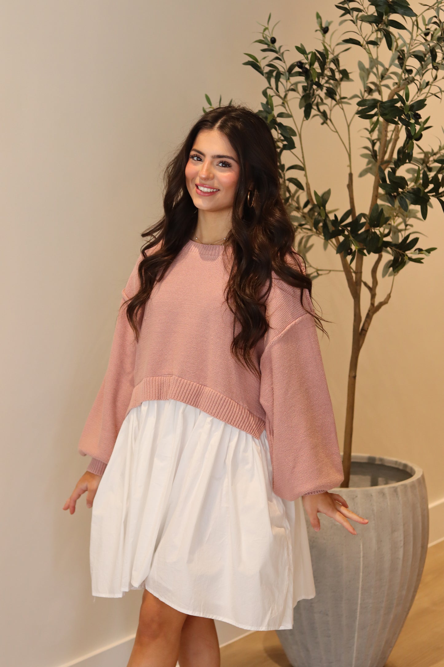 Isabel Poplin Sweater Dress