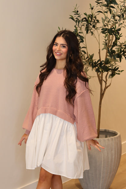Isabel Poplin Sweater Dress