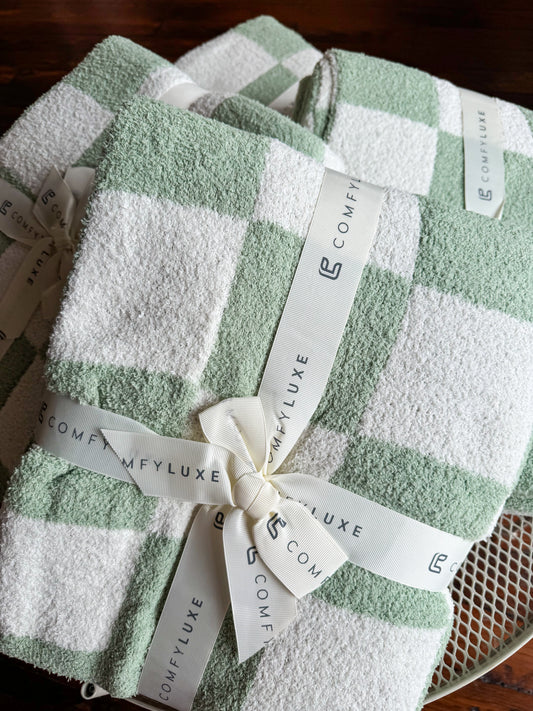 Sage Checkered Blanket