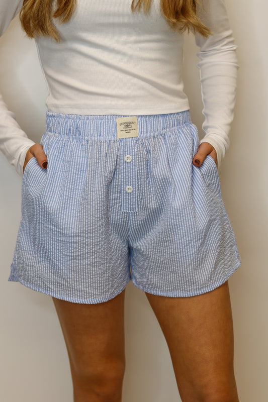 Everyday Boxer Shorts - Blue Seersucker