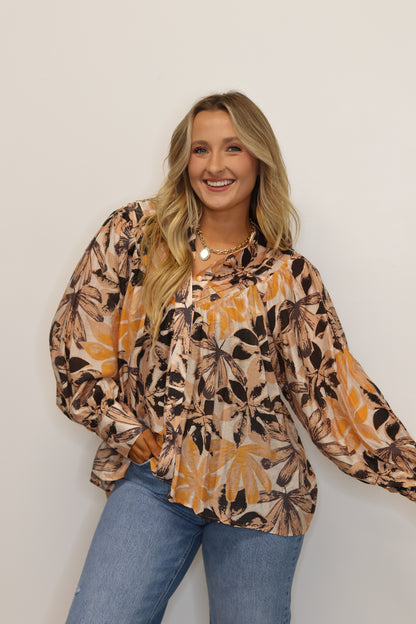 Allie Bubble Sleeve Blouse