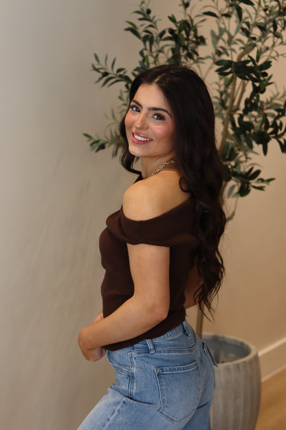 Lovie Sweater Top - Brown