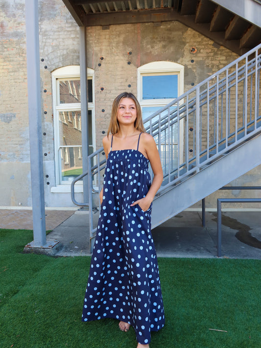 Patriotic Polka Dot Maxi Dress