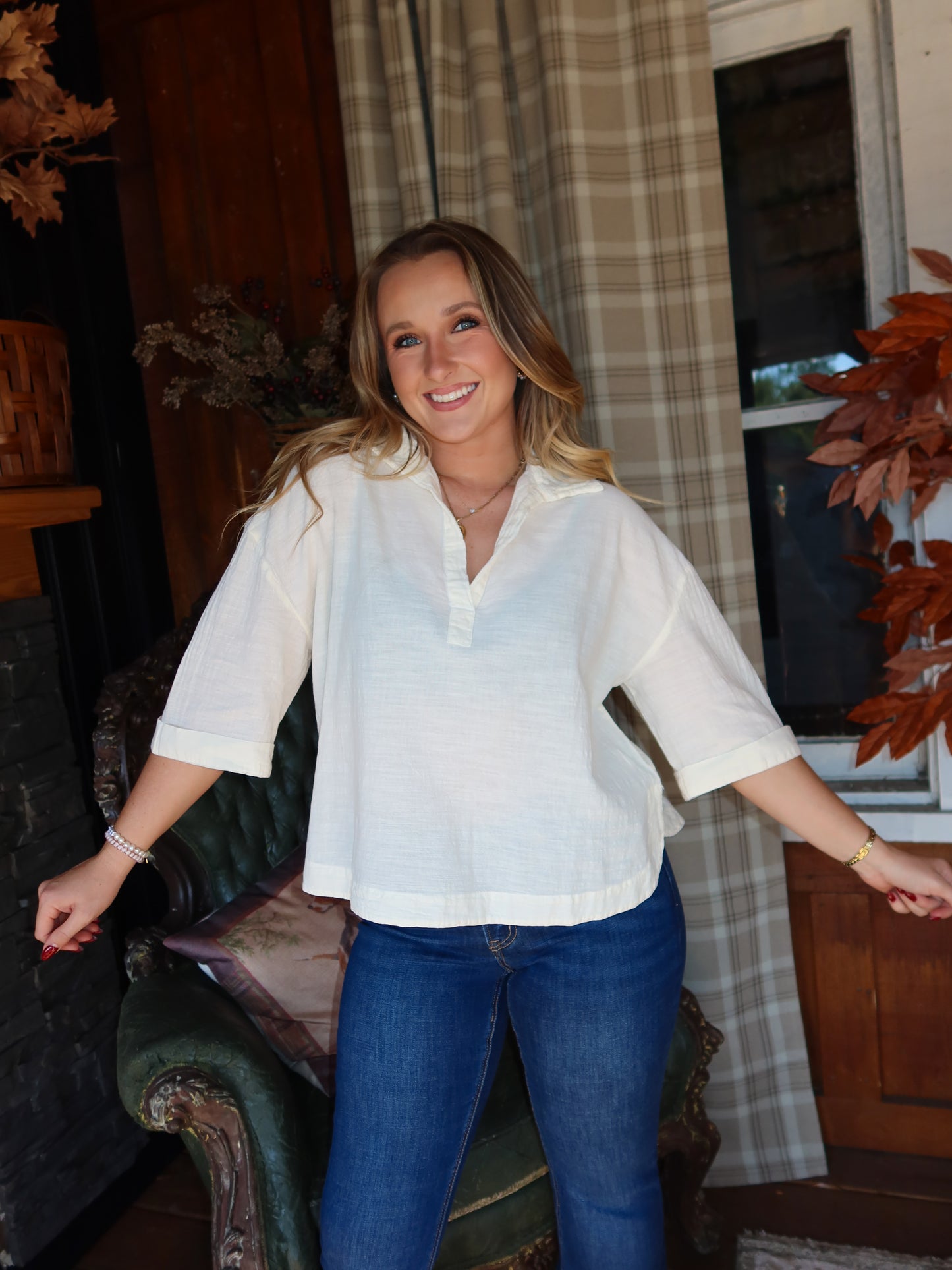 Lenny Oversized Collared Blouse