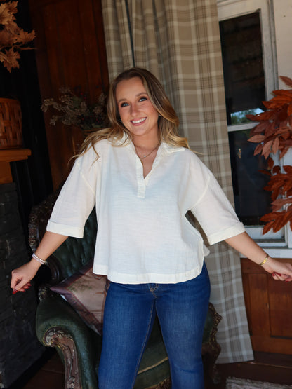 Lenny Oversized Collared Blouse