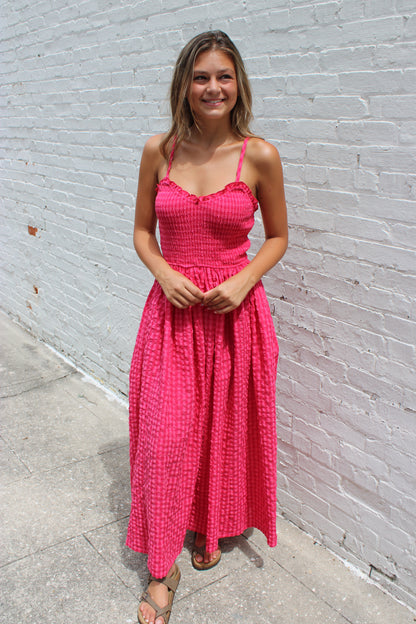 Love Song Gingham Maxi Dress