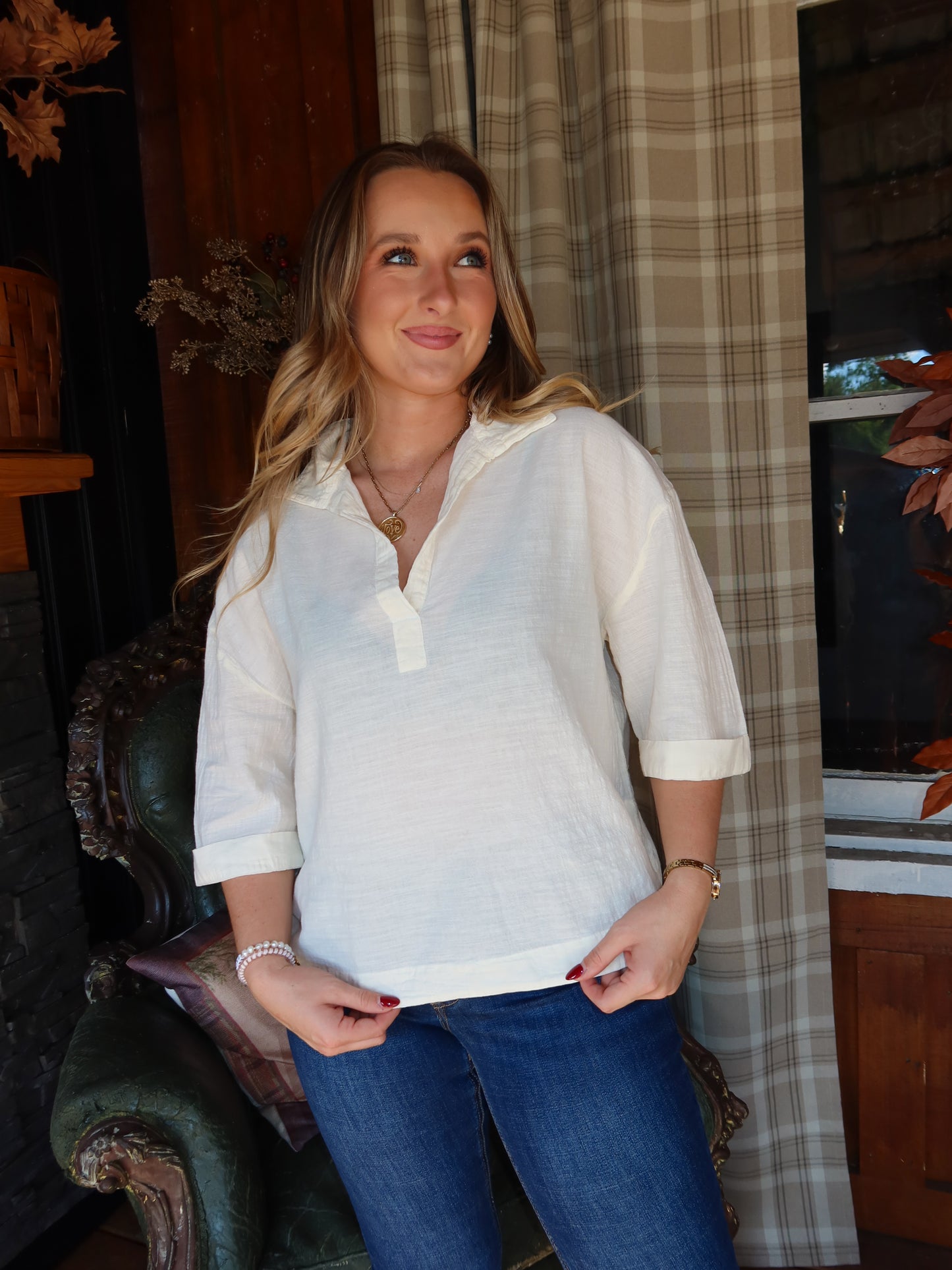 Lenny Oversized Collared Blouse