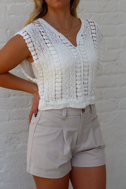 Juliana Crochet Top - Off White