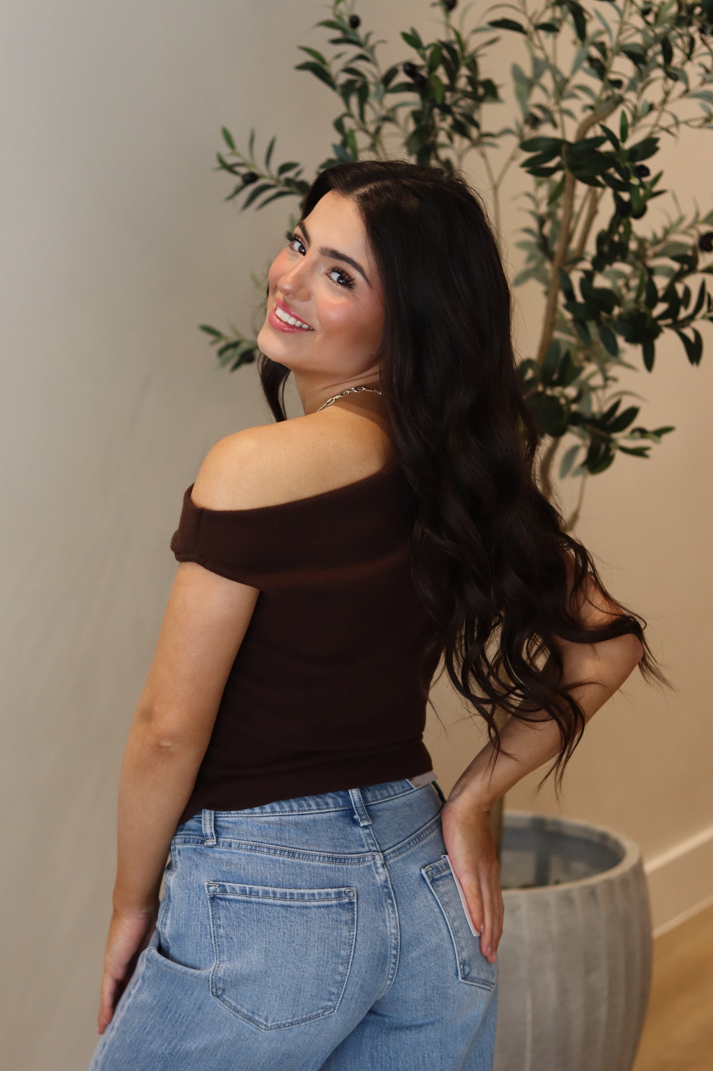 Lovie Sweater Top - Brown