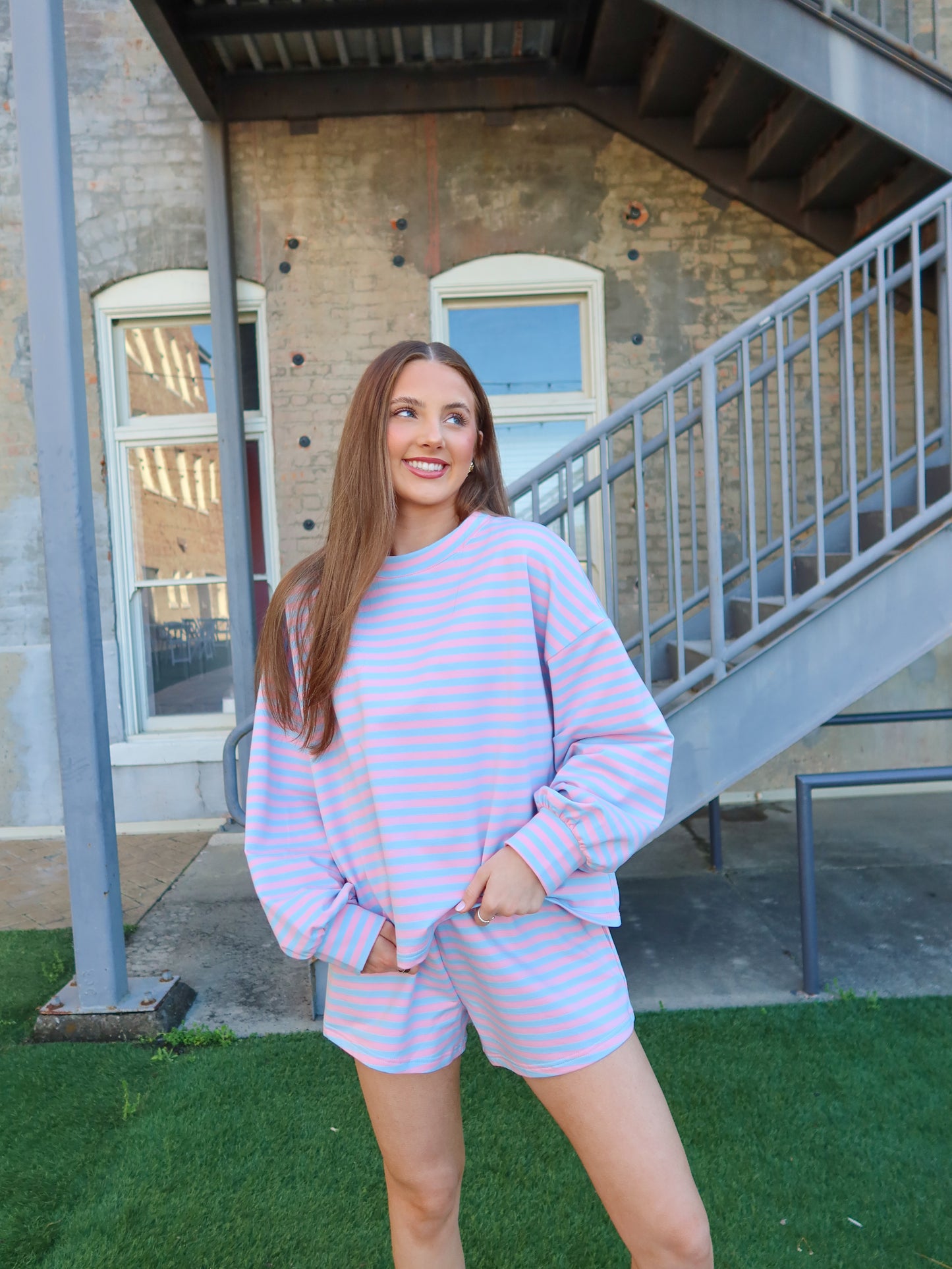 Indie Striped Short Set