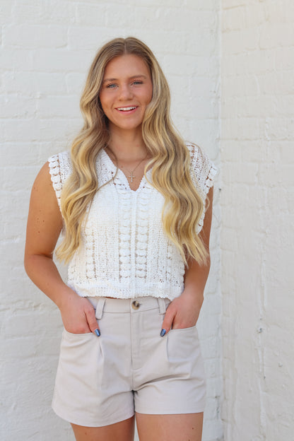Juliana Crochet Top - Off White
