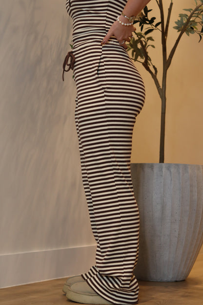 Lottie Striped Pants - Chocolate