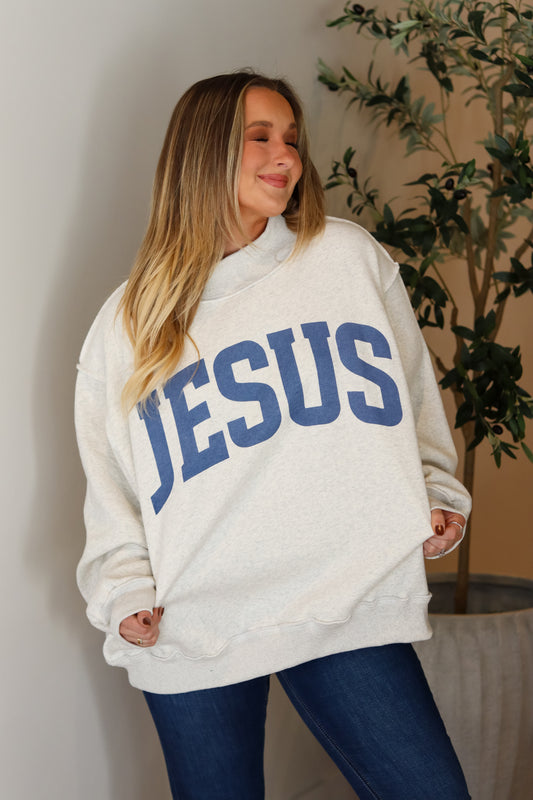 'JESUS & GOD IS GOOD' Mock Neck Sweatshirt (Reversible)