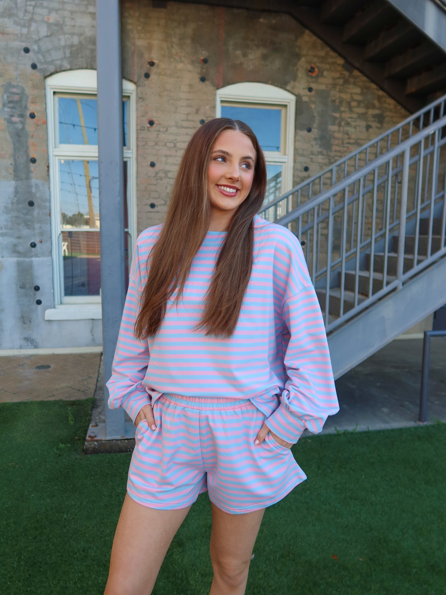 Indie Striped Short Set