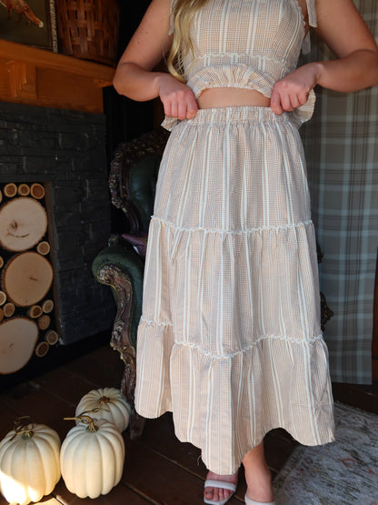 Mable Gingham Midi Skirt